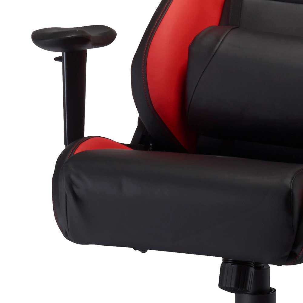Racer Schreibtischstuhl Robiena in Schwarz und Rot mit verstellbaren Armlehnen