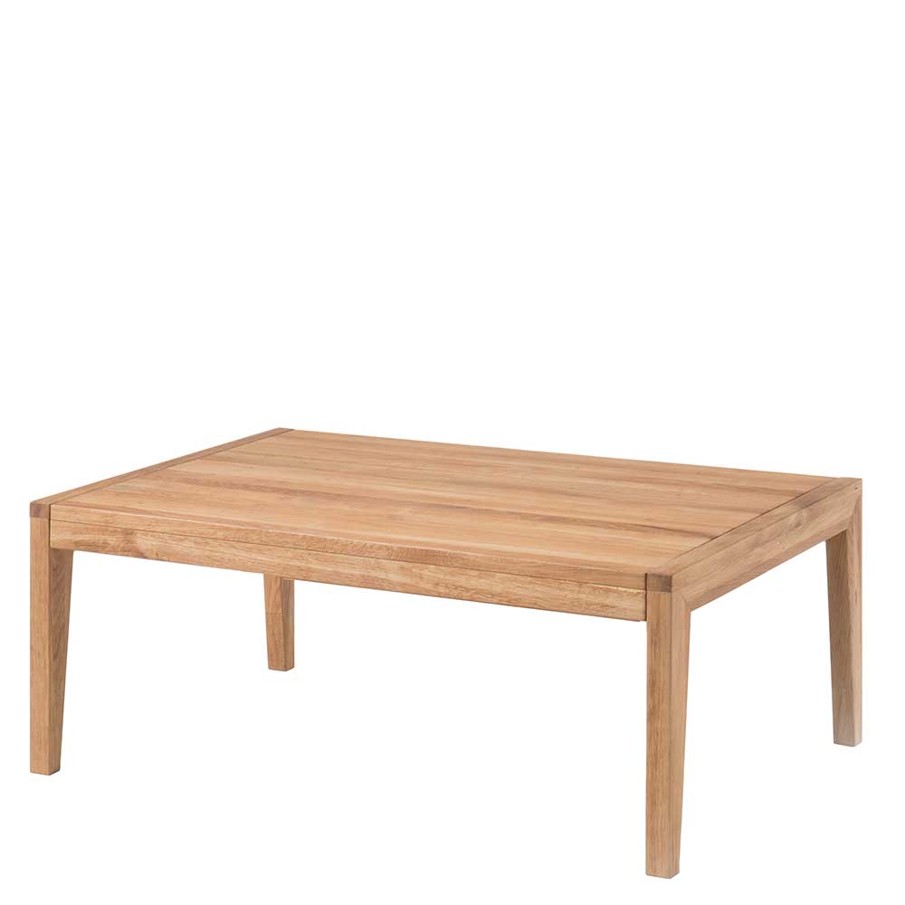 Ausziehbarer Wohnzimmer Tisch Quincey aus Asteiche Massivholz mit 4-Fußgestell