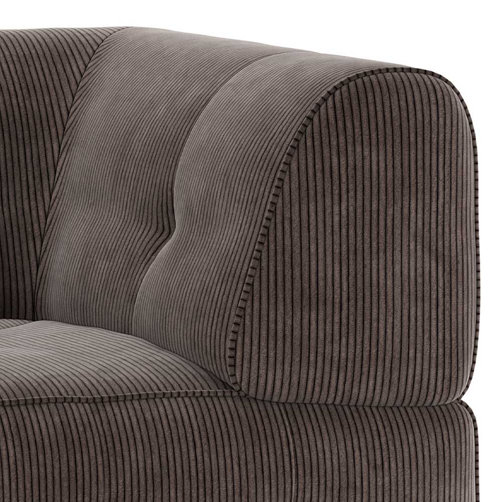 Modul Eckelement Sofa Furios aus Cord mit 58 cm Sitztiefe