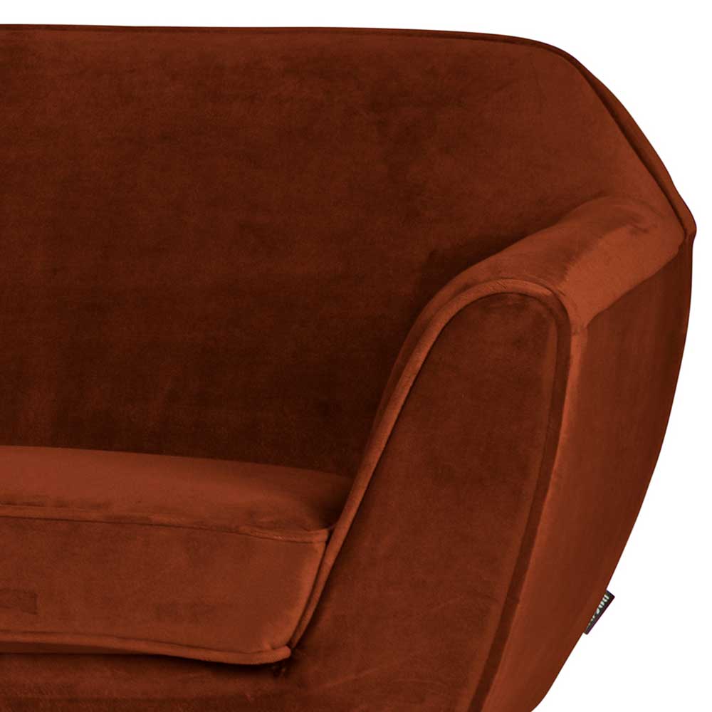 Samtstoff Couch Choicon in Rostfarben und Schwarz 56 cm Sitztiefe