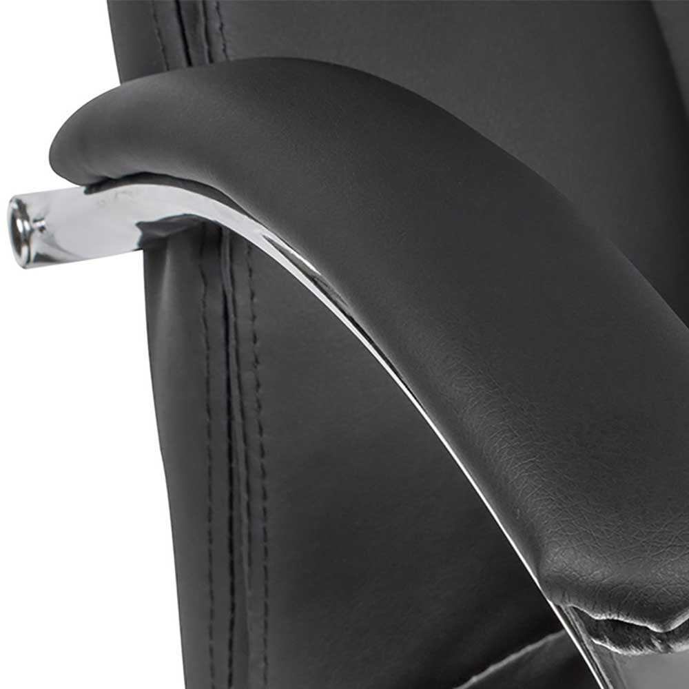 Bürodrehstuhl Capo in Schwarz und Silberfarben mit verstellbarer Rückenlehne