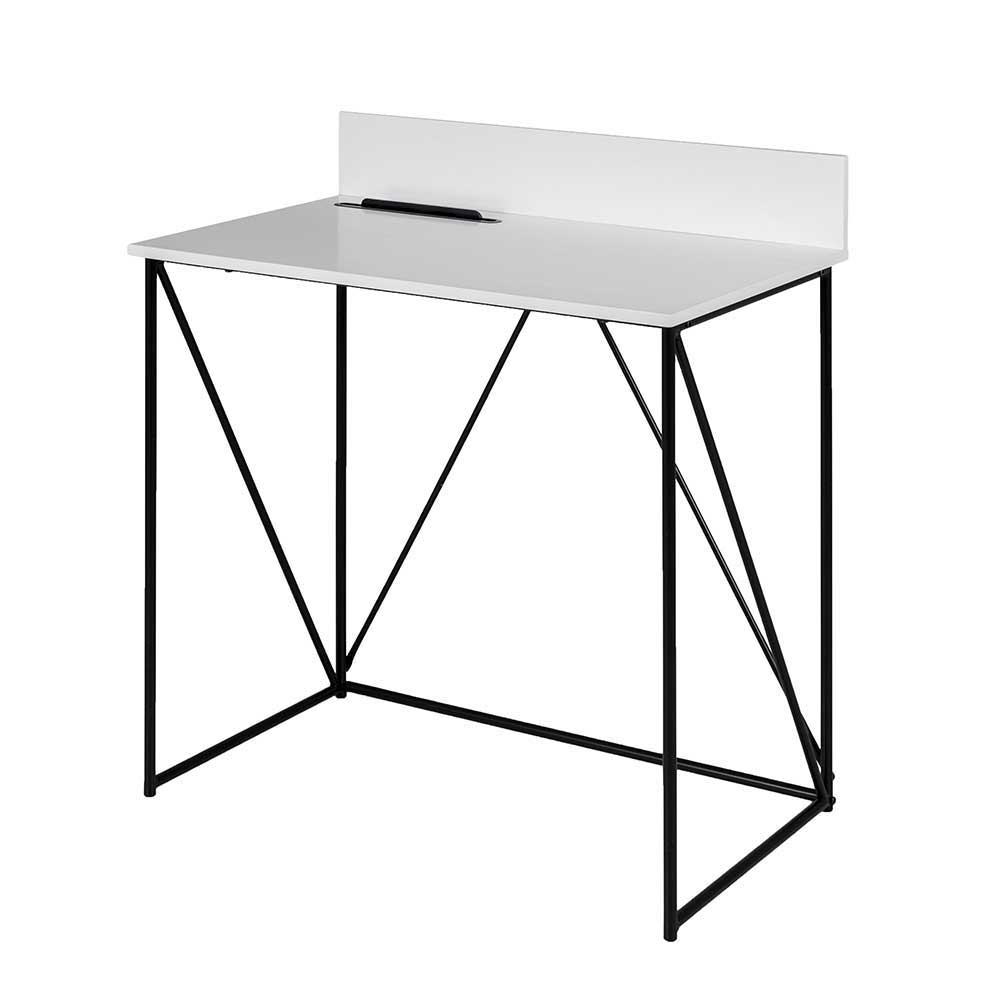 Schreibtisch Julmatra mit Tablet Halterung in Schwarz Weiß
