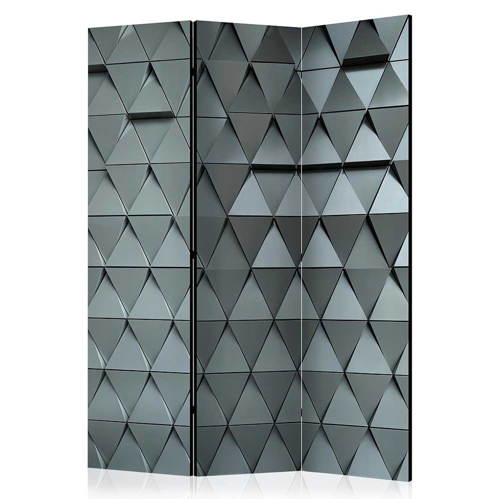 Indoor Sichtschutz Utperio in Grautönen mit grafischem Metall Muster