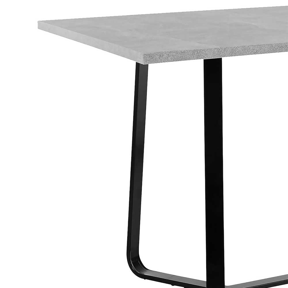 Tisch Esszimmer modern Maxima im Industrie und Loft Stil - Beton Grau und Schwarz