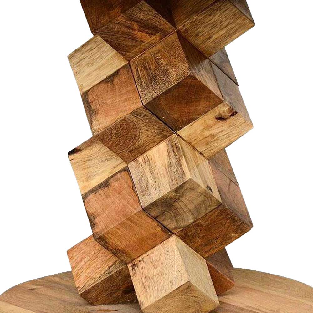 Rustikaler Designertisch Reforma aus Mangobaum Massivholz mit Säulengestell