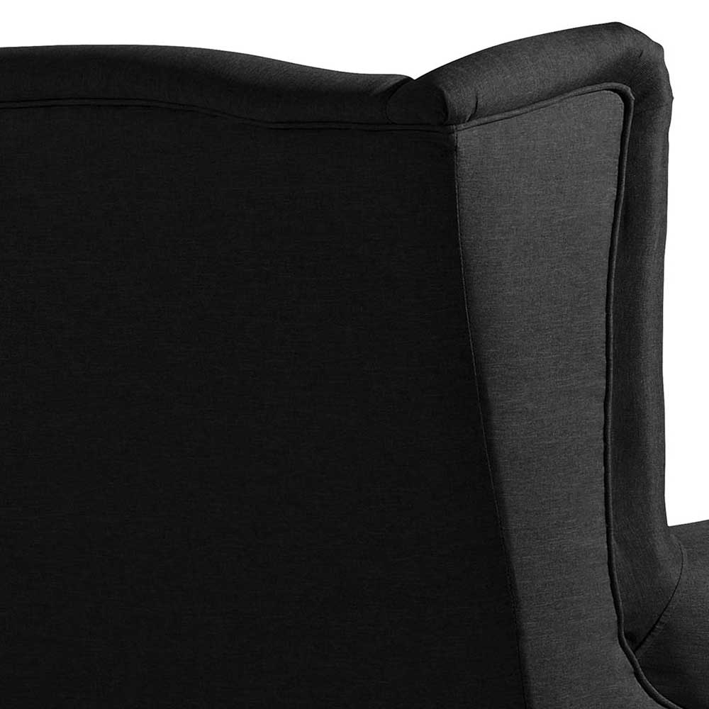 Schwarze Dreisitzer Couch Learys im Vintage Look 234 cm breit
