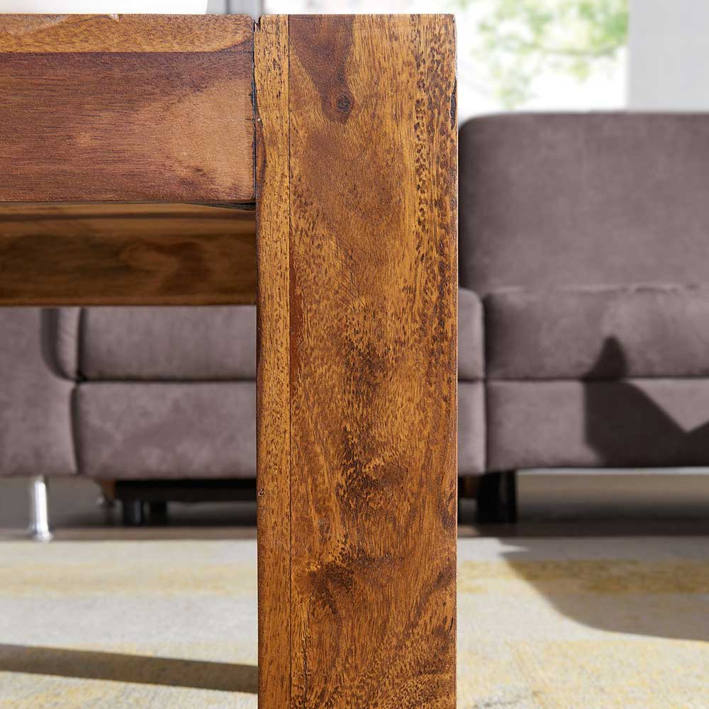 Sofatisch Holz Braun Arendal aus Sheesham Massivholz handgearbeitet