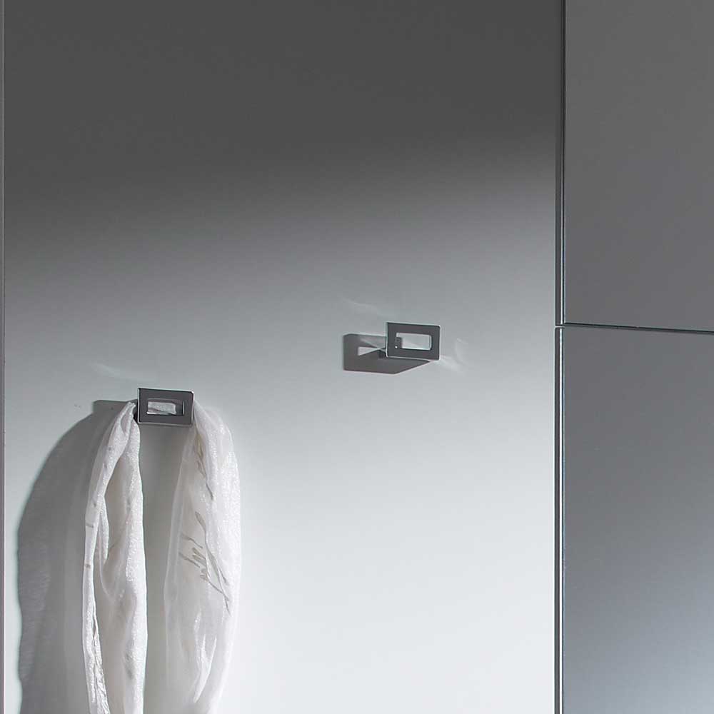 Kompakte Garderobe Hanna in Weiß Hochglanz Grau