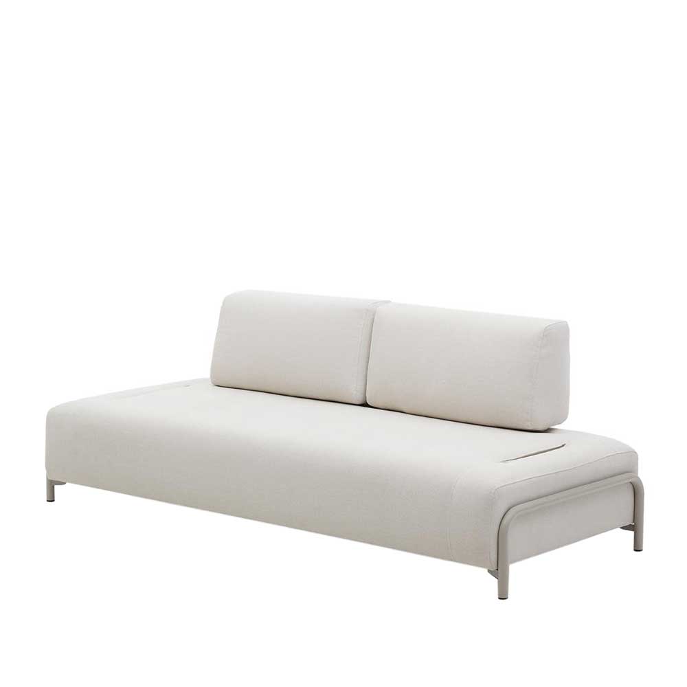 Skandi Design Couch Vivo in Beige mit Fußgestell aus Metall