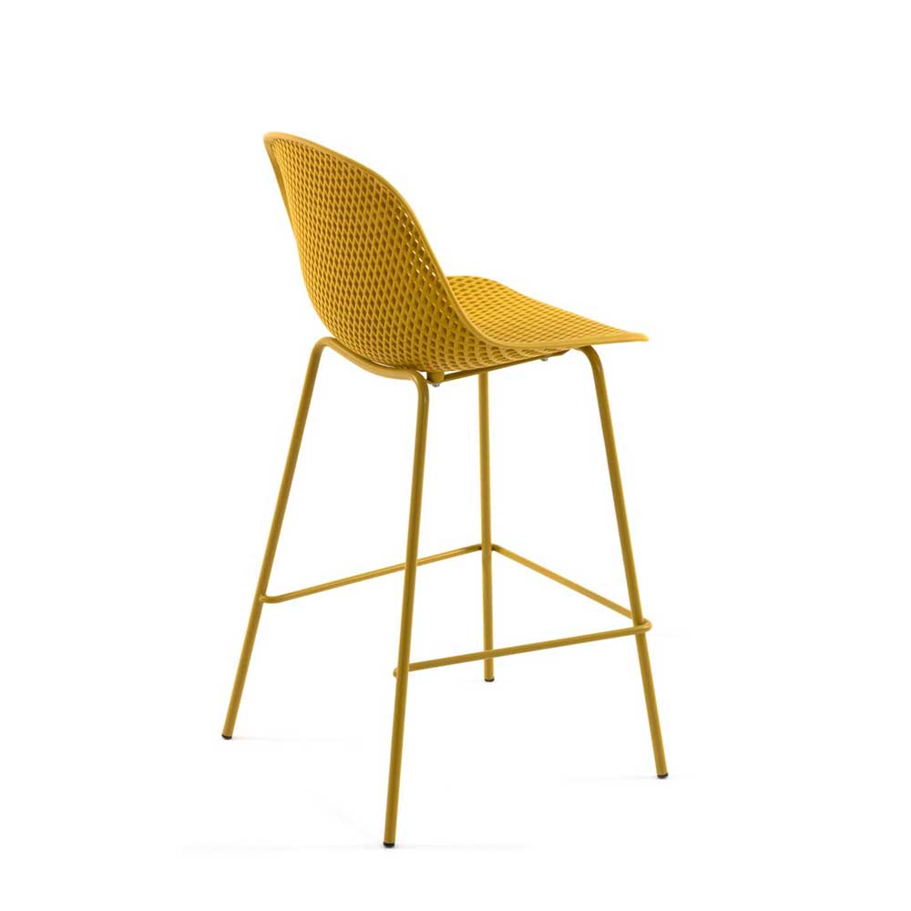 Barstühle Padmas in Gelb aus Kunststoff und Stahl (4er Set)