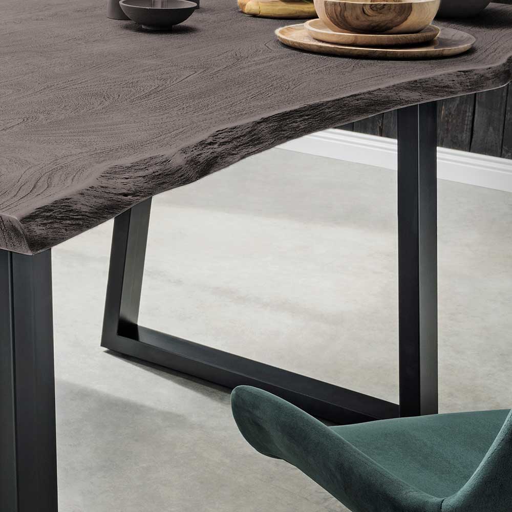 Esszimmer Tisch Trenda in Holz Grau Braun und Schwarz