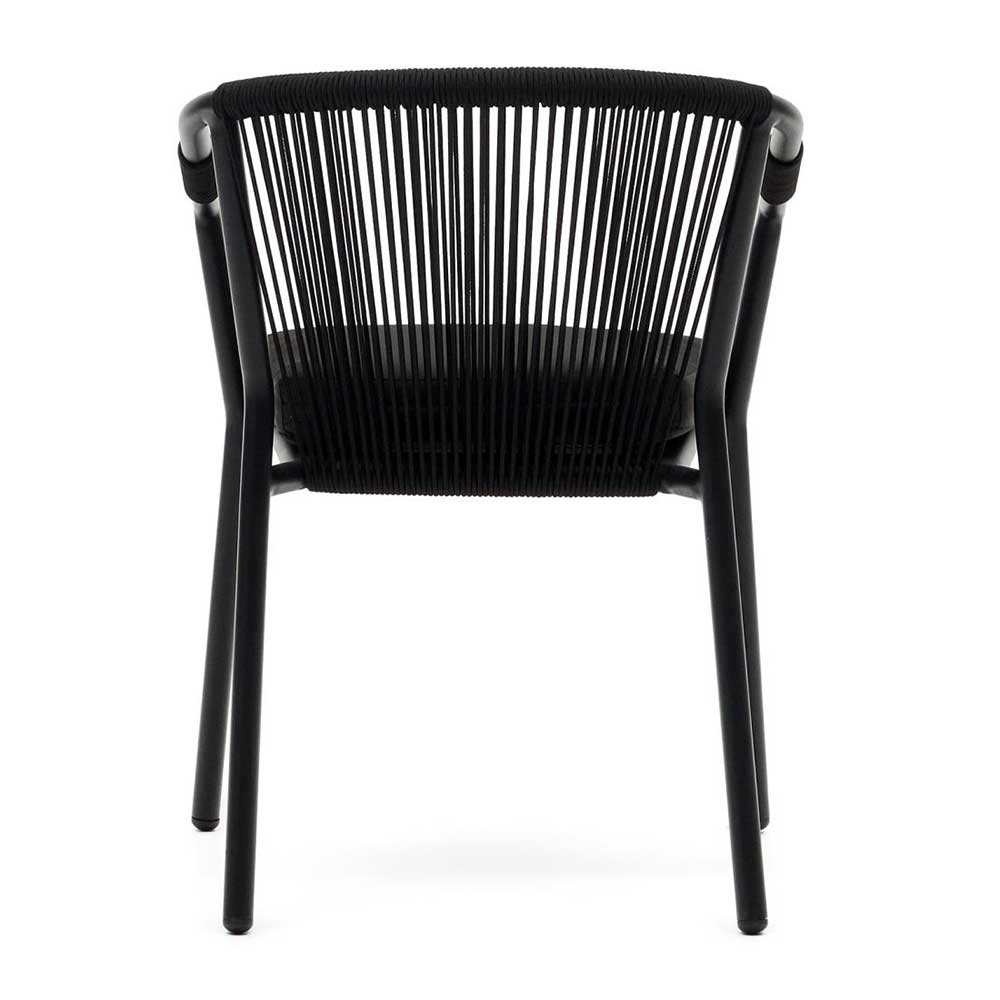 Schwarze Outdoor Stühle Ginhopa aus Aluminium mit Polsterauflage (4er Set)