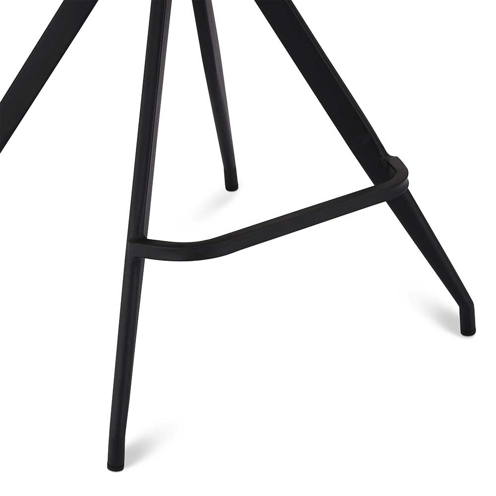 Barstühle Hurias in Schwarz Kunstleder mit 70 cm Sitzhöhe (2er Set)