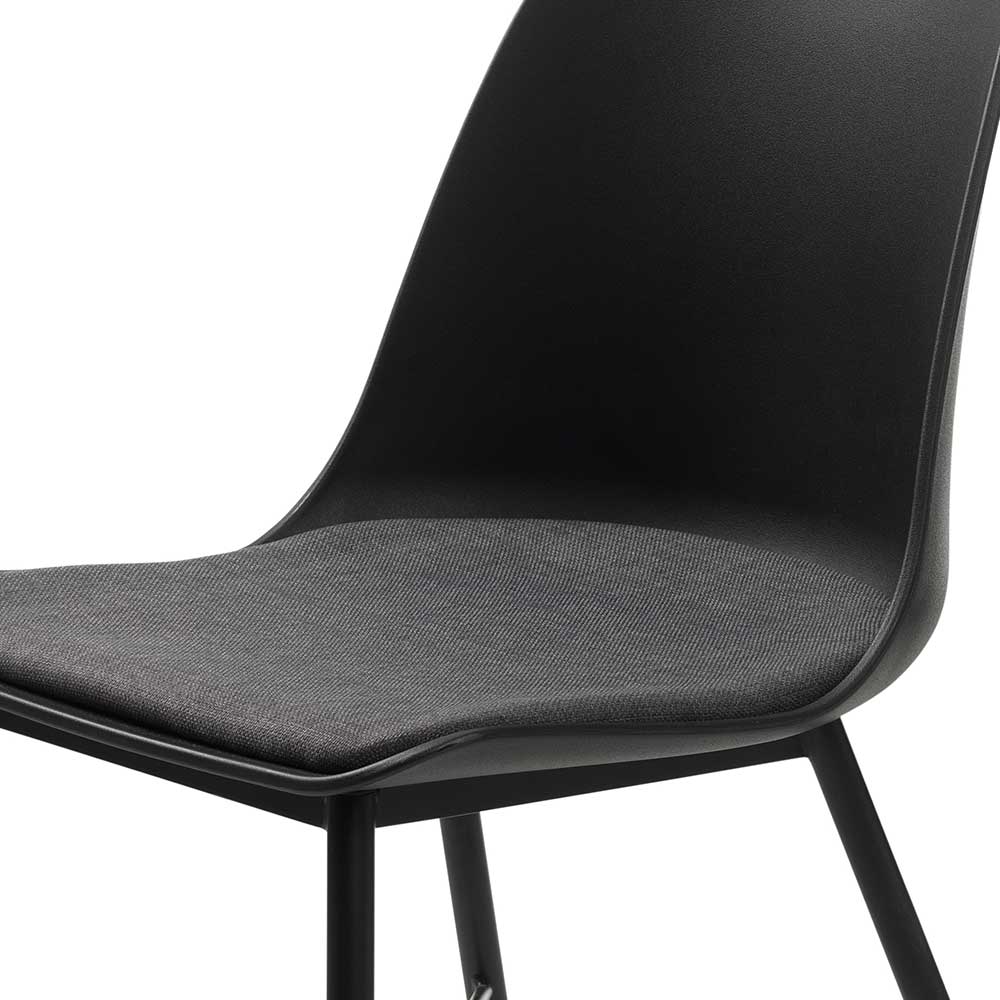 Kunststoff Esstisch Stühle Nantou in Schwarz modern (2er Set)