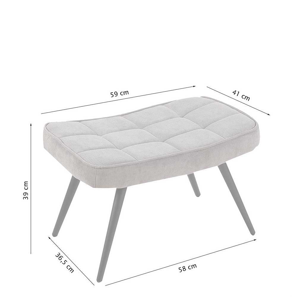 Dunkelgrauer Sessel mit Hocker Matti im Skandi Design - 45 cm Sitzhöhe (zweiteilig)