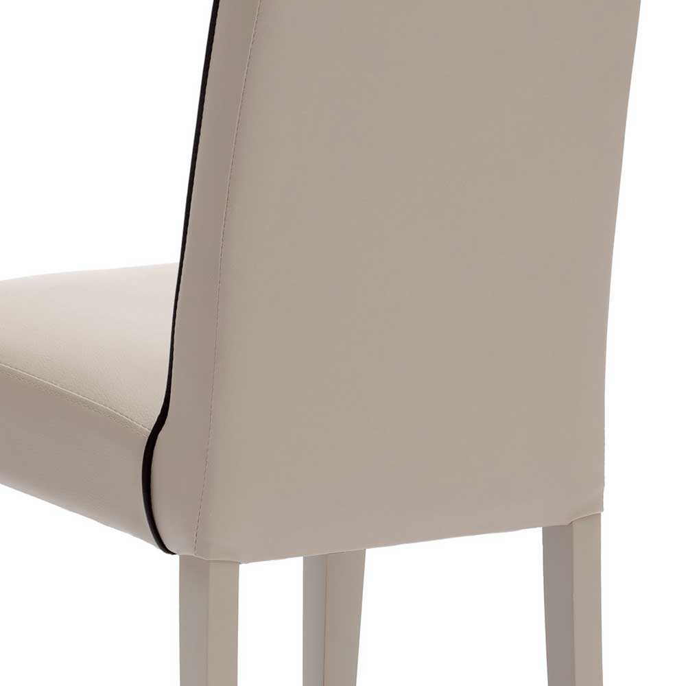 Stuhl Metra aus Kunstleder in Beige (2er Set)