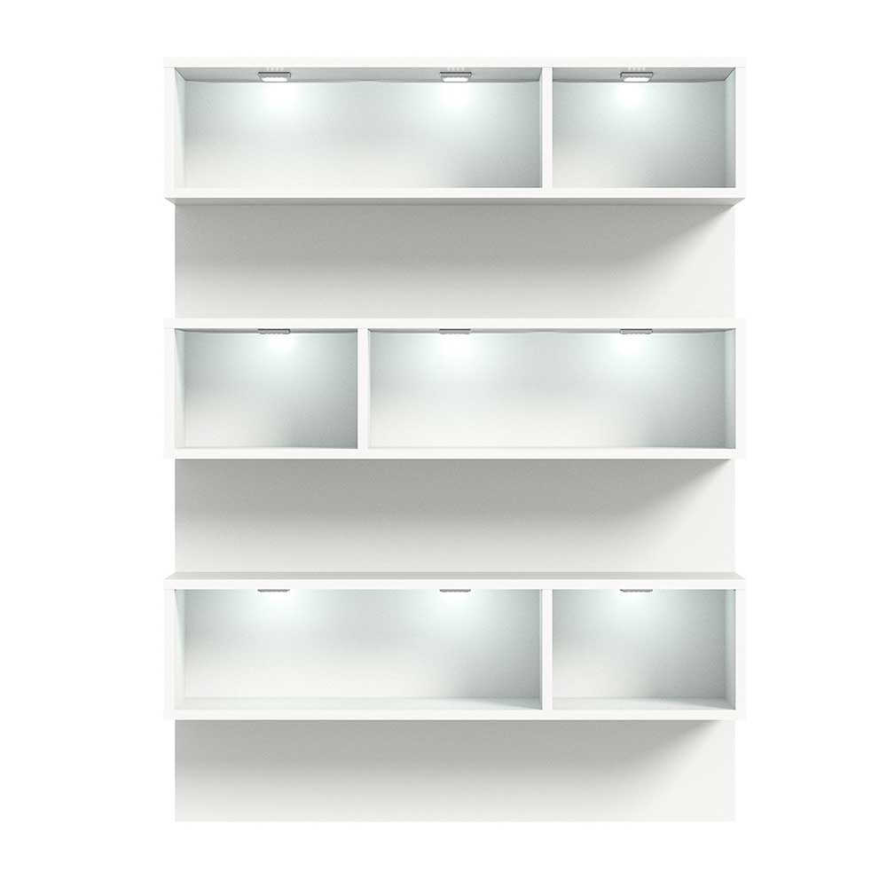 Wand Regal für Schuhe Filicudio in Weiß mit LED Beleuchtung