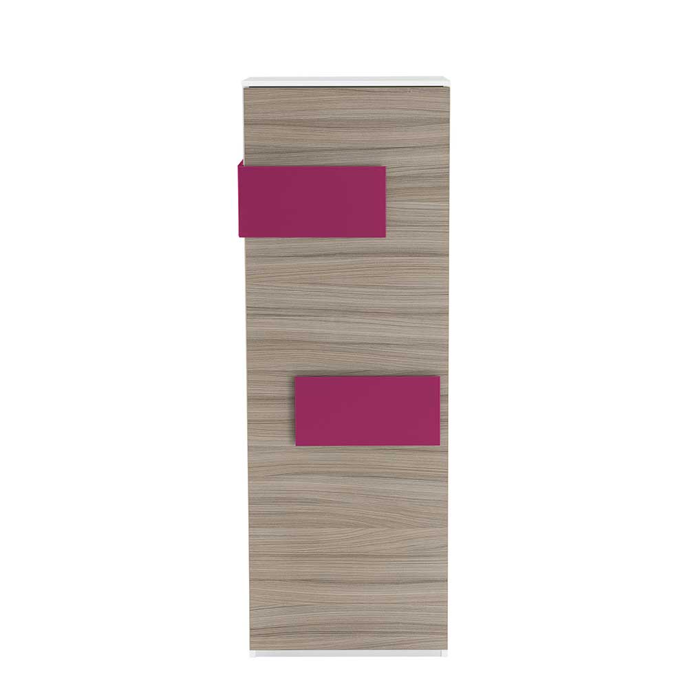 Design Wäscheschrank Vadrus in Holz Pink modern