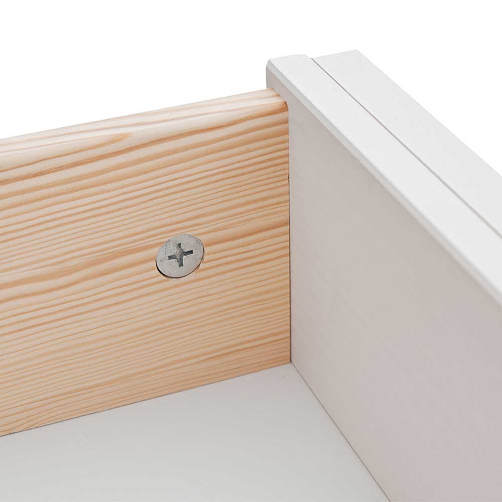 Großes Sideboard Vomano in Weiß aus Kiefer Massivholz