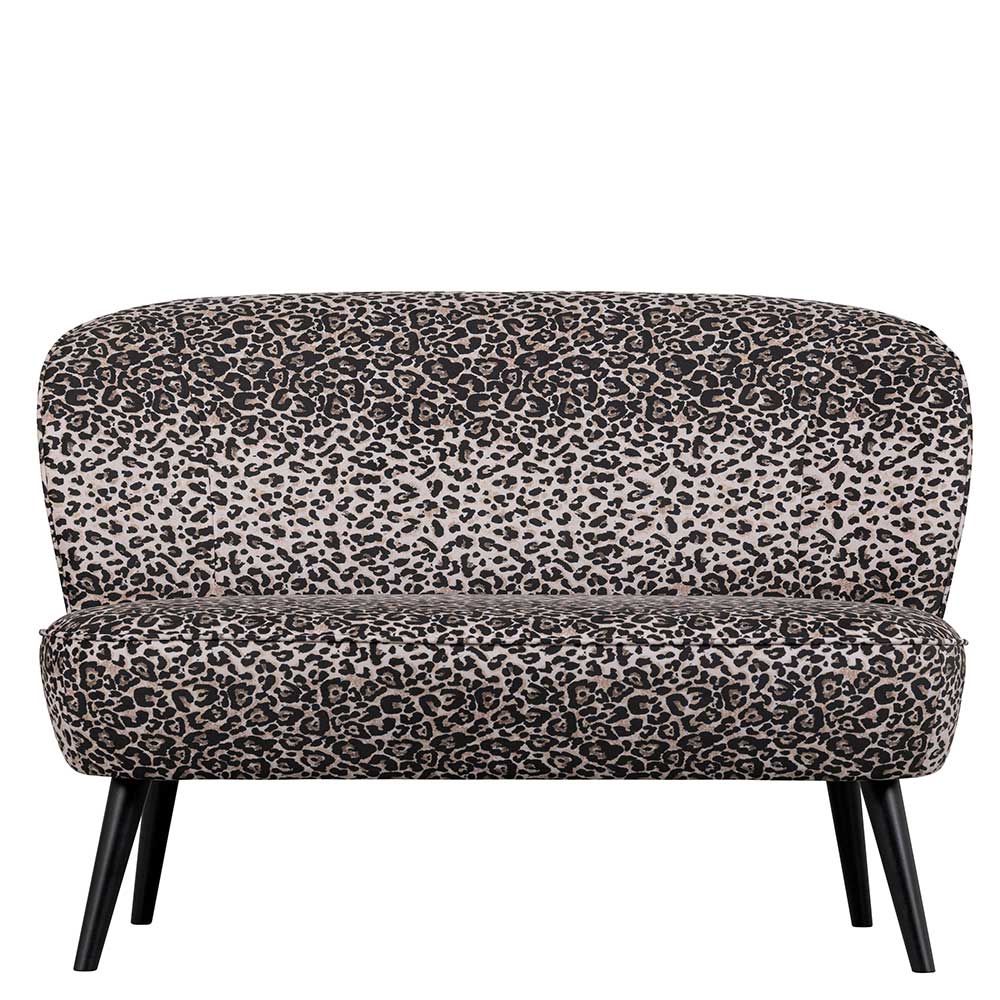 Moderne Design Couch Elfrissa mit Bezug aus Samt im Leo Print