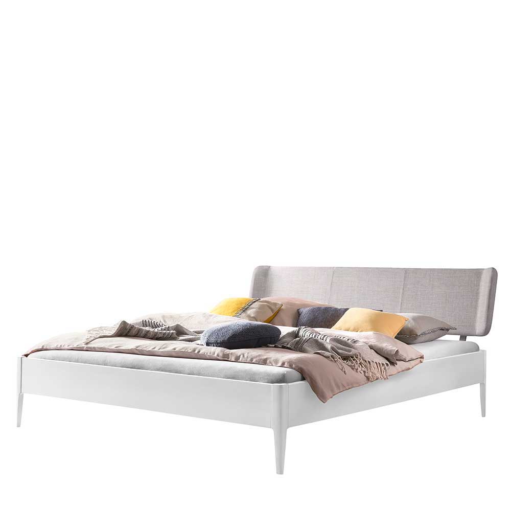 Doppelbett Buche weiß Plataya in modernem Design 160x200 und 180x200 cm