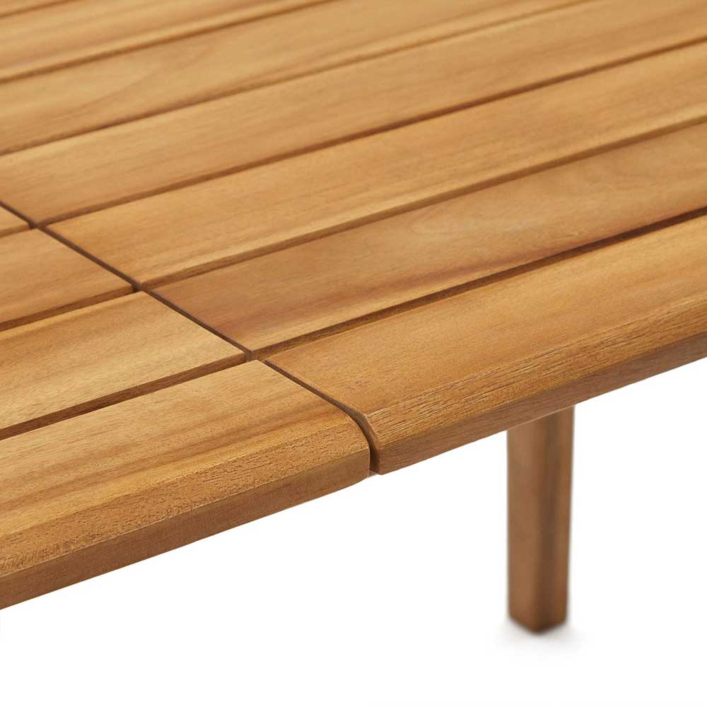 Ausziehbarer Gartentisch Groove aus Akazie Massivholz bis 240 cm breit