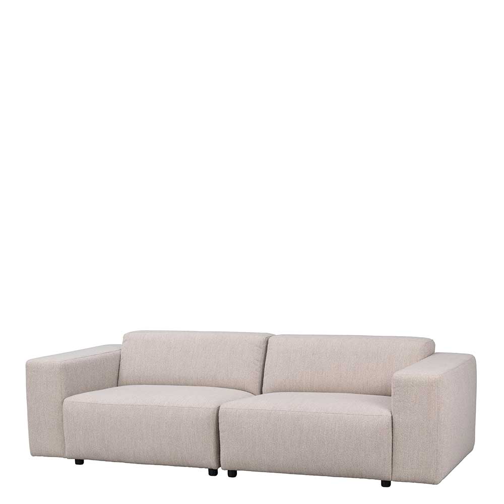 Dreisitzer Sofa Creme Mezzo in modernem Design aus Boucle Stoff
