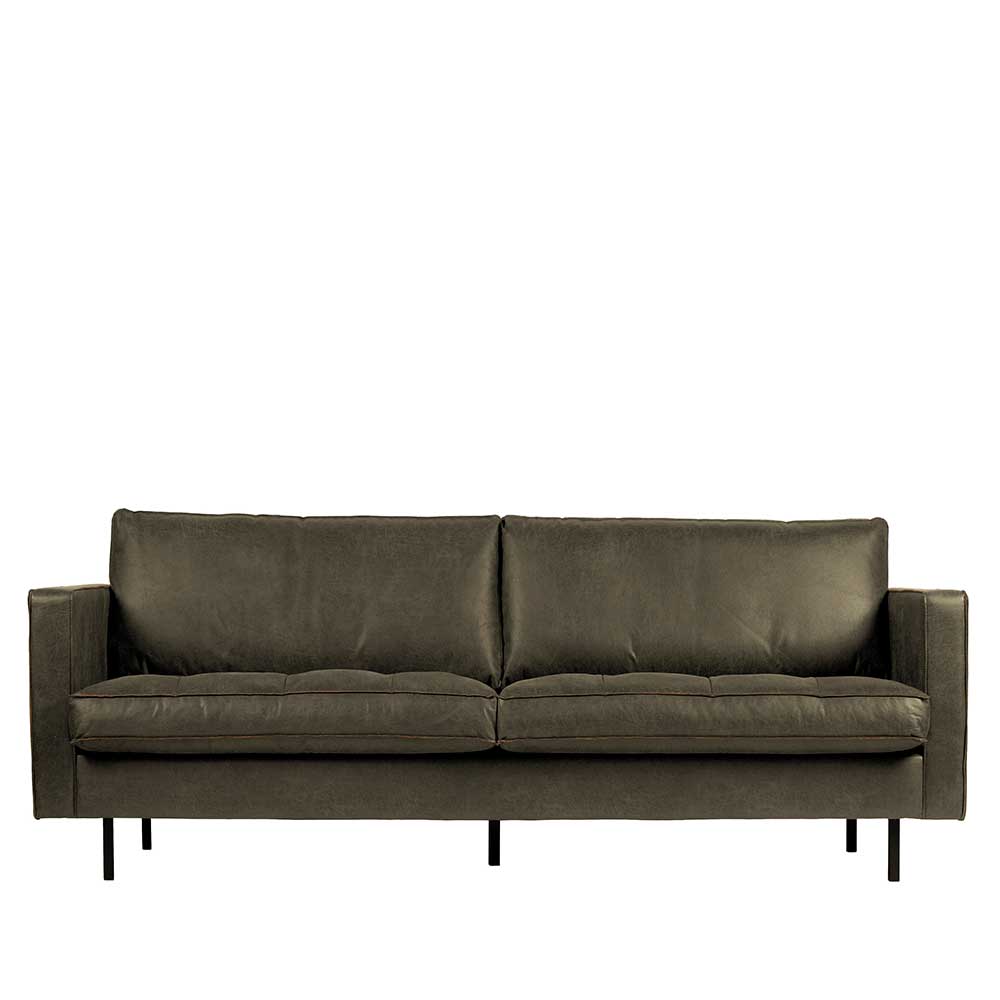 Sofa Vivienno in Olivgrün Recyclingleder 230 cm breit