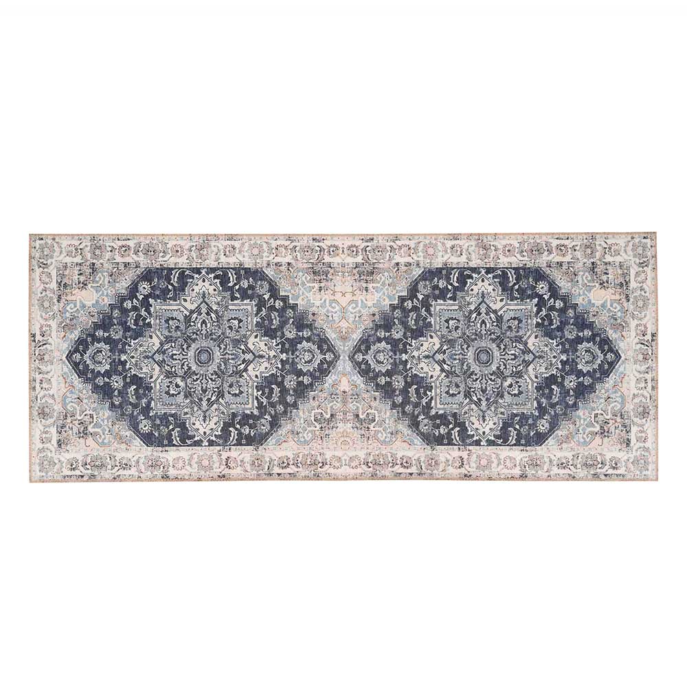 Orientstil Teppich Oventa in Blau und Grau 200 cm breit