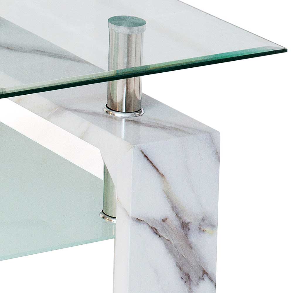 Glas Couchtisch Dolida in modernem Design 100 cm breit