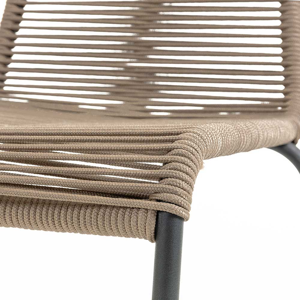 Kordel Geflecht Stühle Axinta mit Metallgestell In- und Outdoor geeignet (4er Set)