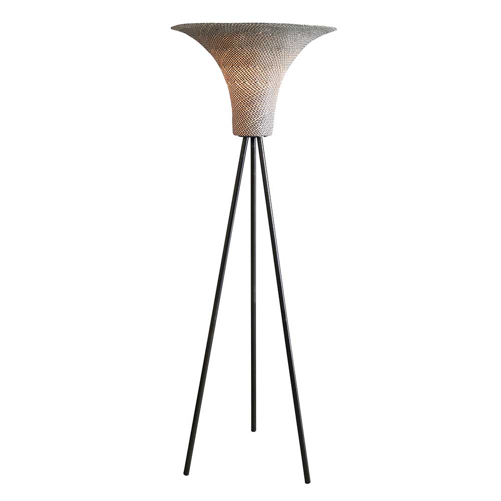 Skandi Design Stehlampe Split aus Seegras und Metall