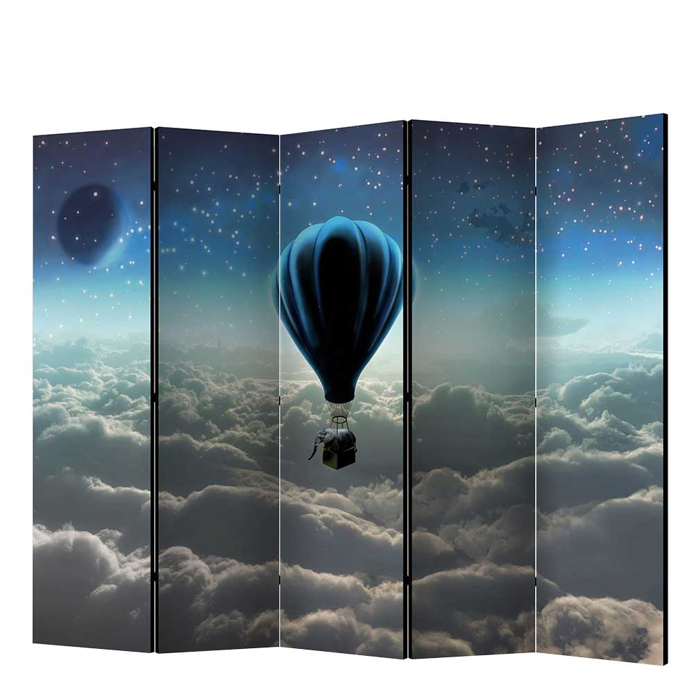 Paravent Aretica mit Ballon über den Wolken Motiv 3 oder 5 Elemente
