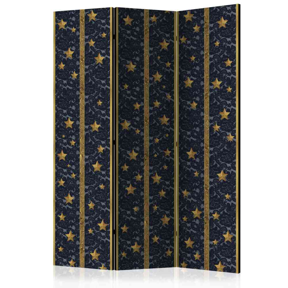 Paravent Emja mit goldenen Sternen und Streifen 135 cm breit