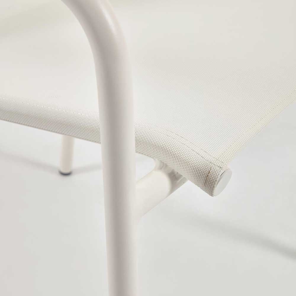 Outdoor Stühle Proof in Weiß mit Gestell aus Aluminium (4er Set)