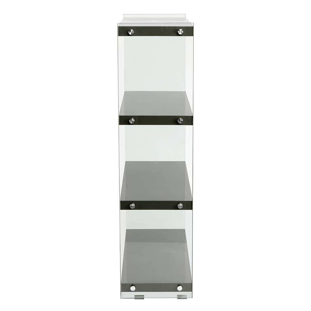 Design Regal Batleys in Grau mit Glas