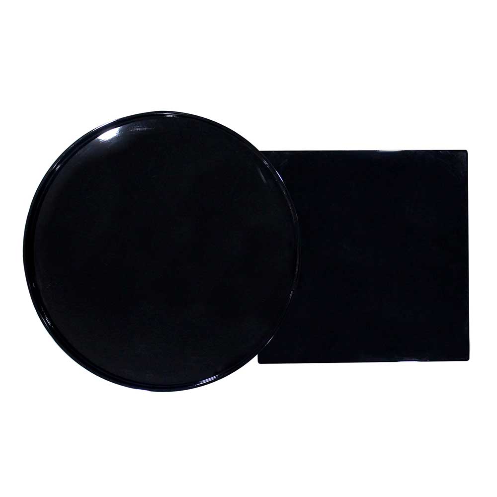 Designercouchtisch Almente mit zwei Tischplatten in Schwarz