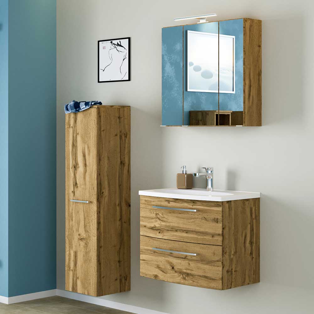 Möbel Kombination Ires für Badezimmer in Wildeichefarben (dreiteilig)
