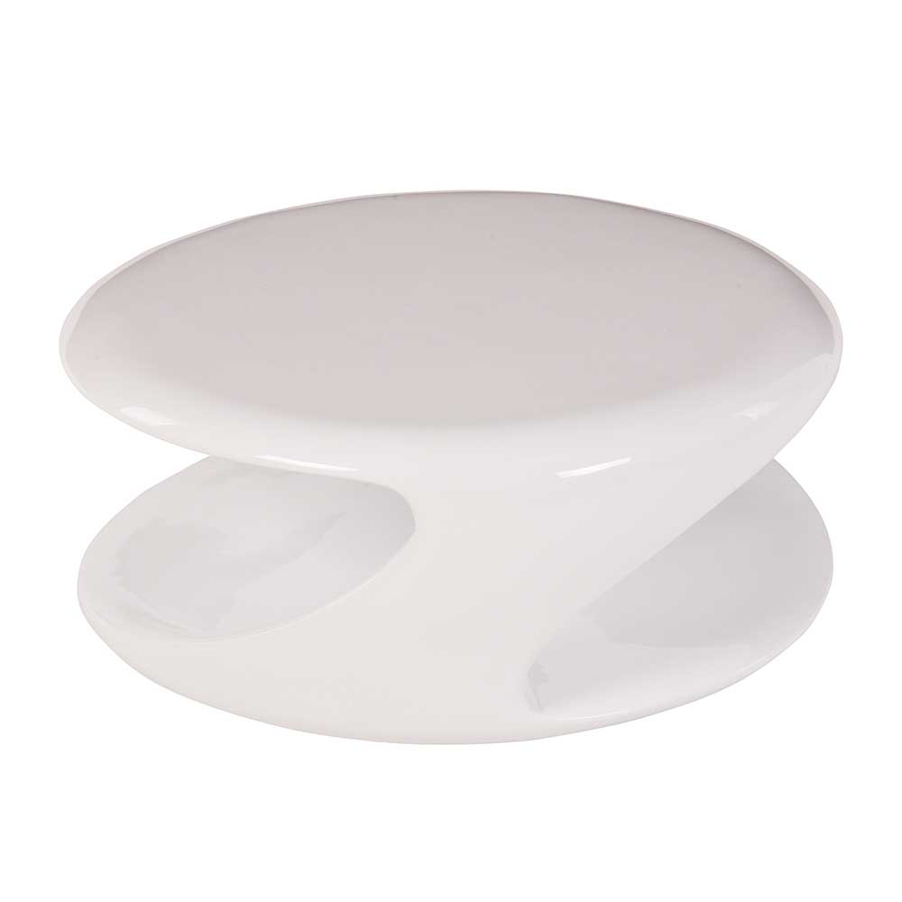 Design Couchtisch Perlos in Hochglanz Weiß 80 cm breit