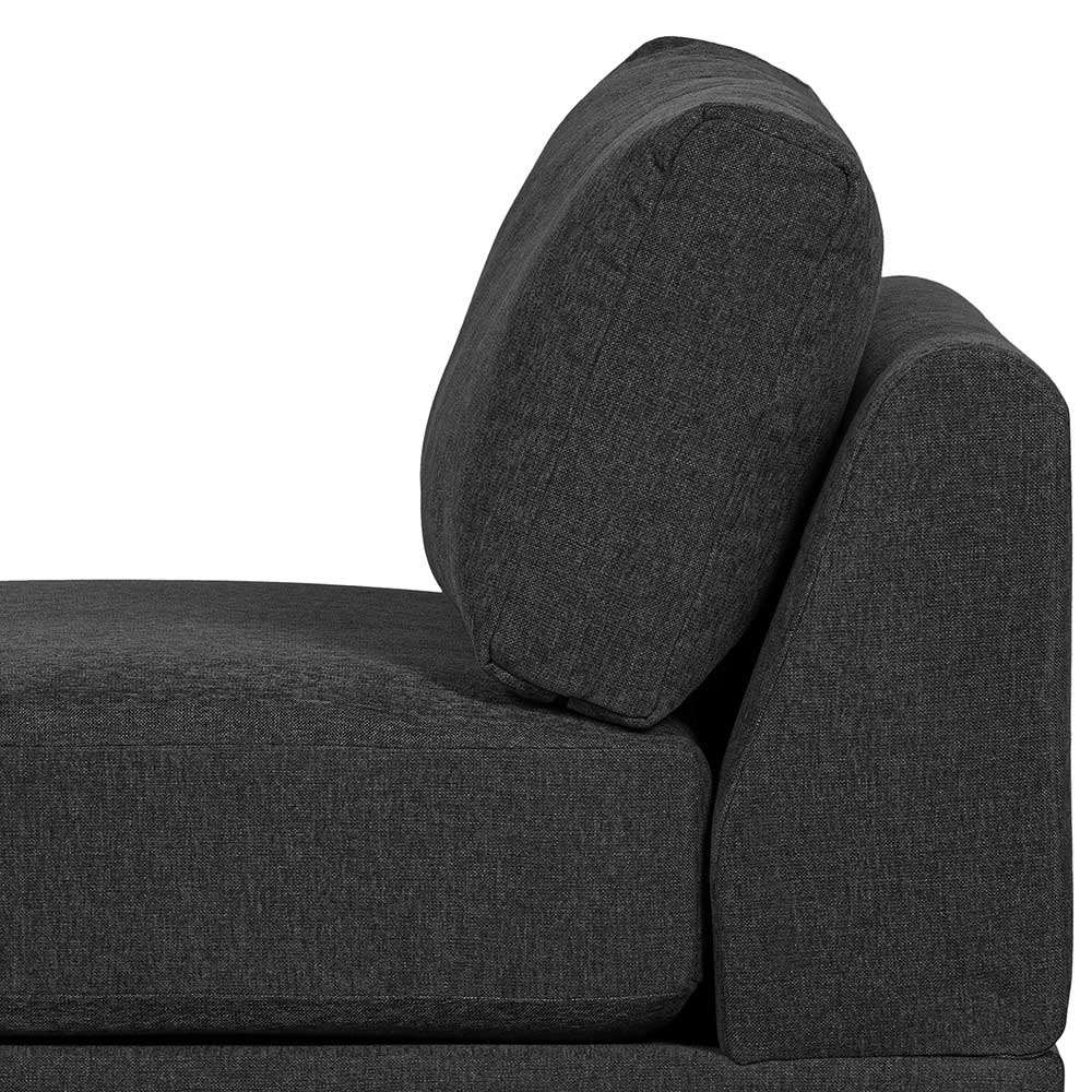 Dunkelgraues Modul Sofa Element Duffy 100 cm breit mit Vierfußgestell aus Metall
