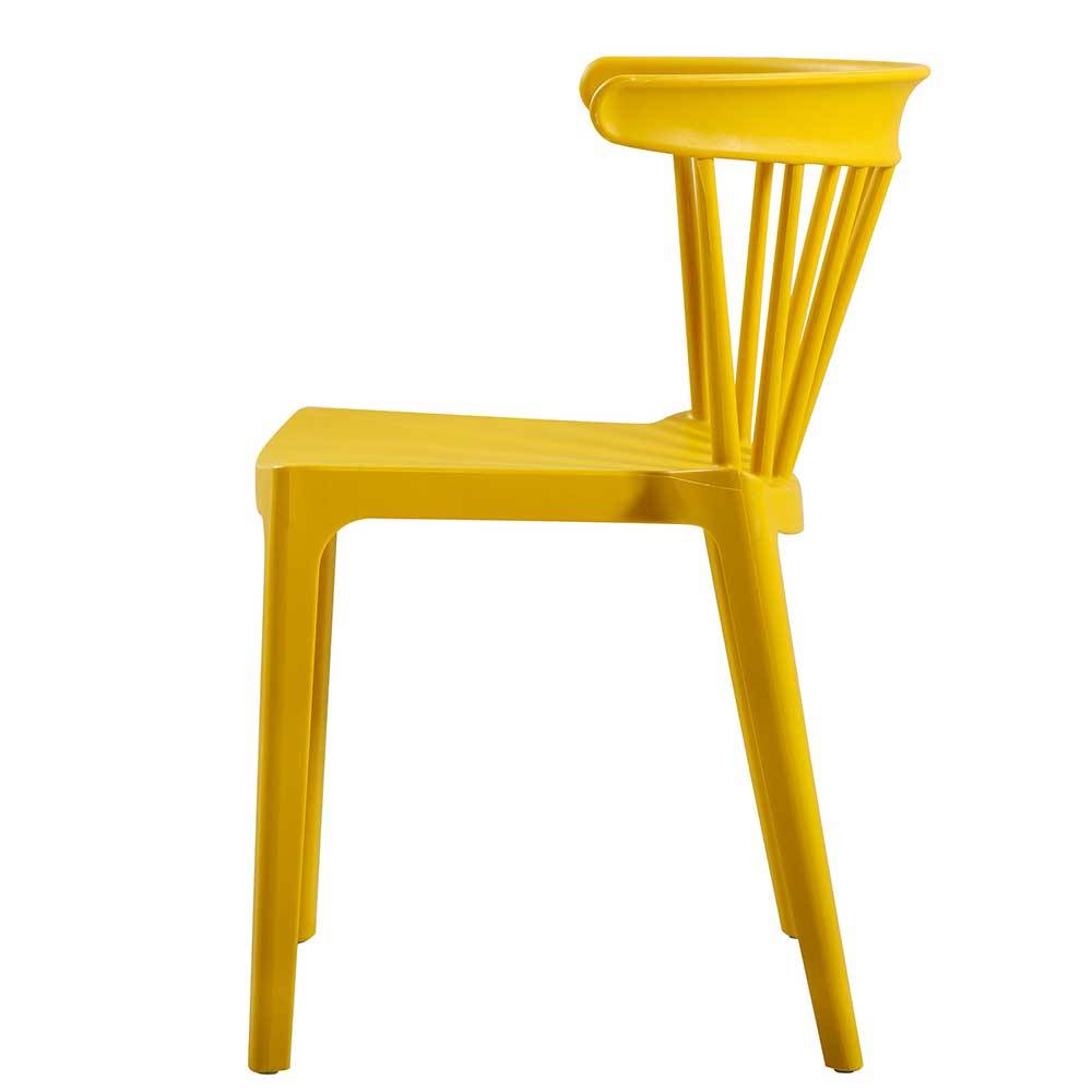 Gelbe Kunststoff Stühle Largo modern mit 45 cm Sitzhöhe (2er Set)