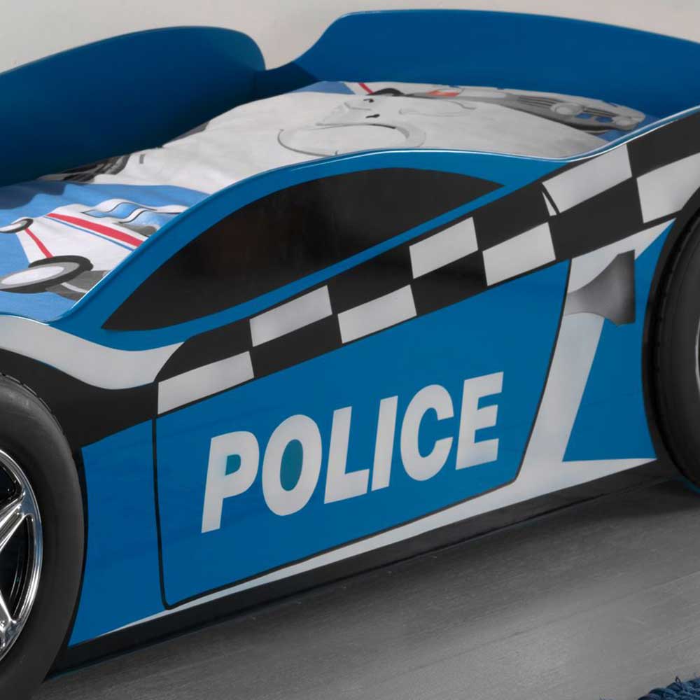 Polizeiautobett Elfrissa in Blau mit Lattenrost