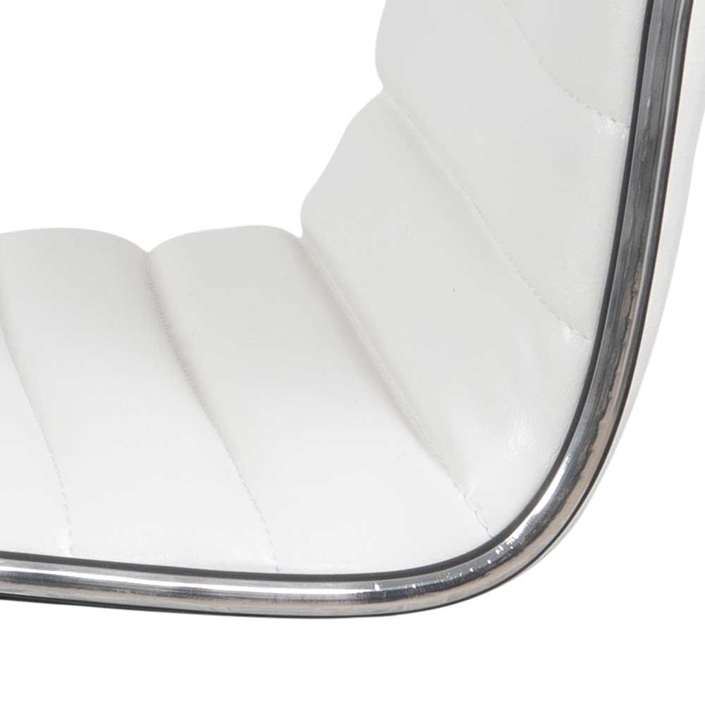 Moderne Barstühle Picantoz in Weiß und Chromfarben höhenverstellbar (2er Set)