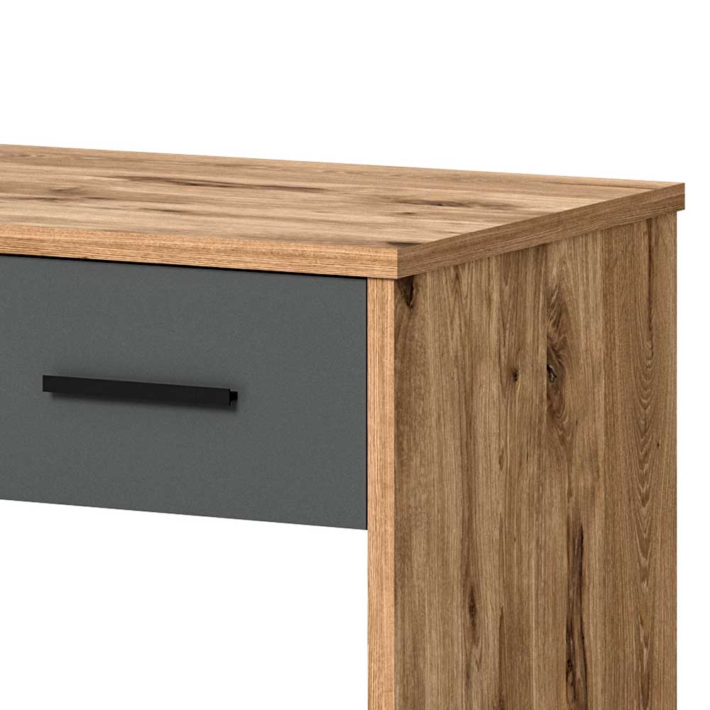 Schreibtisch mit Schubladen Plestna in Grau und Wildeichefarben
