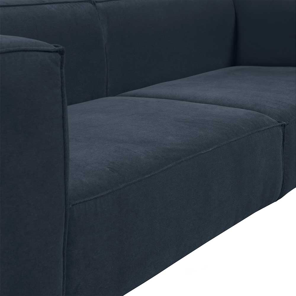 Dreisitzer Sofa Dunkelblau Capella aus Samt in modernem Design