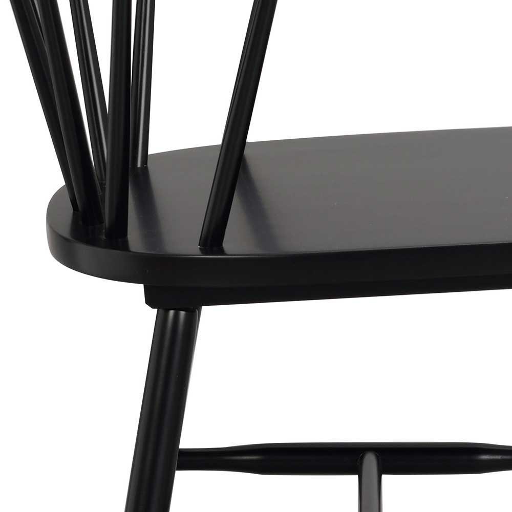 Schwarze Esstischgruppe Tolofoa in Schwarz Windsor Style Stühle (fünfteilig)