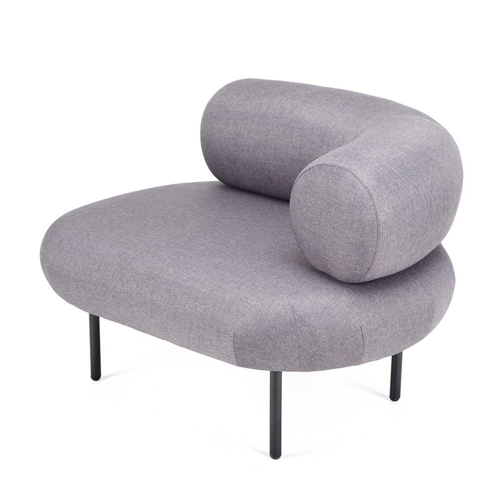 Sofa Stokes in Grau Webstoff 65 cm hoch