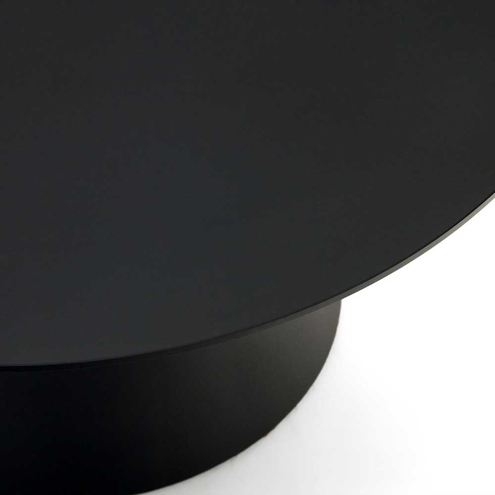 Schwarzer Wohnzimmer Tisch Game mit runder Tischplatte 40 cm hoch