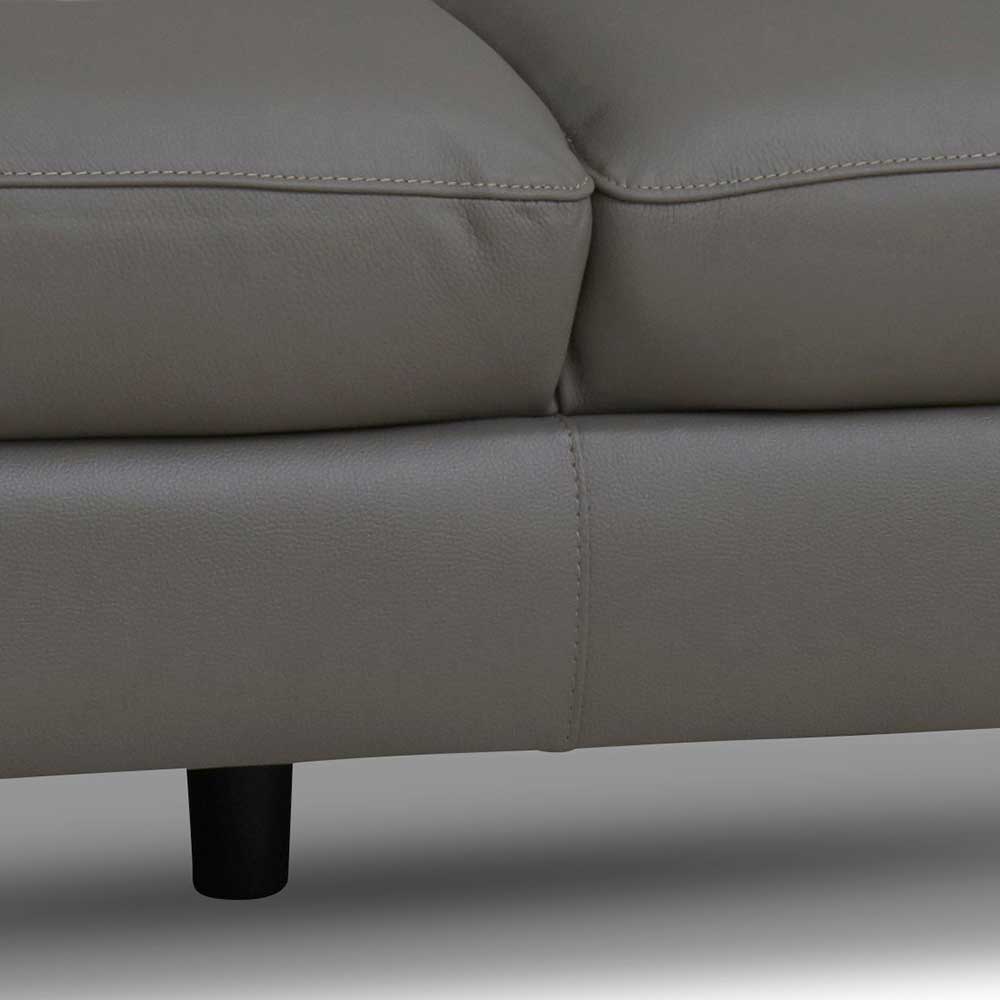 Graues Dreisitzer Couch Deliana mit verstellbaren Armlehnen und Steck-Kopfstützen