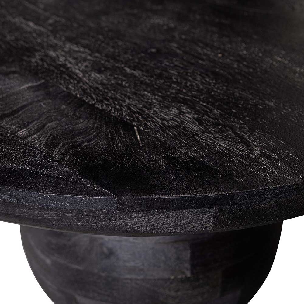 Massivholz Designtisch Biledda in Schwarz 110 cm breit